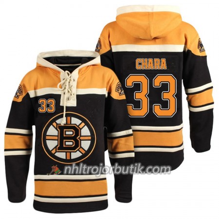 Män Ishockey Boston Bruins Zdeno Chara 33 Svart Sawyer Hooded Sweatshirt